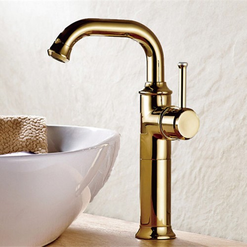 Grifo giratorio de fregadero de baño de una sola manija de latón grifo agua fría y caliente - Imagen 6 de 17
