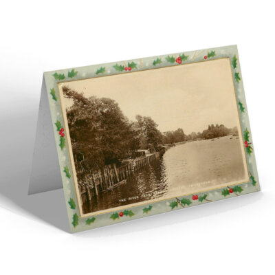 WEIHNACHTSKARTE Vintage Middlesex - Der Fluss aus Radnor Gardens, Twickenham