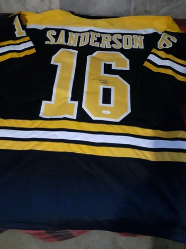 DEREK SANDERSON BOSTON BRUINS hand signed custom black hockey jersey W/JSA/COA