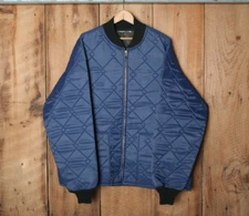 Vintage KEY IMPERIAL Blue Diamond Quilted Insulated Bomber Jacket Sz. XL/2XL