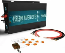 2000W  Pure Sine Wave Power Inverter 24V to 120V Car Home Solar RV Remote Switch
