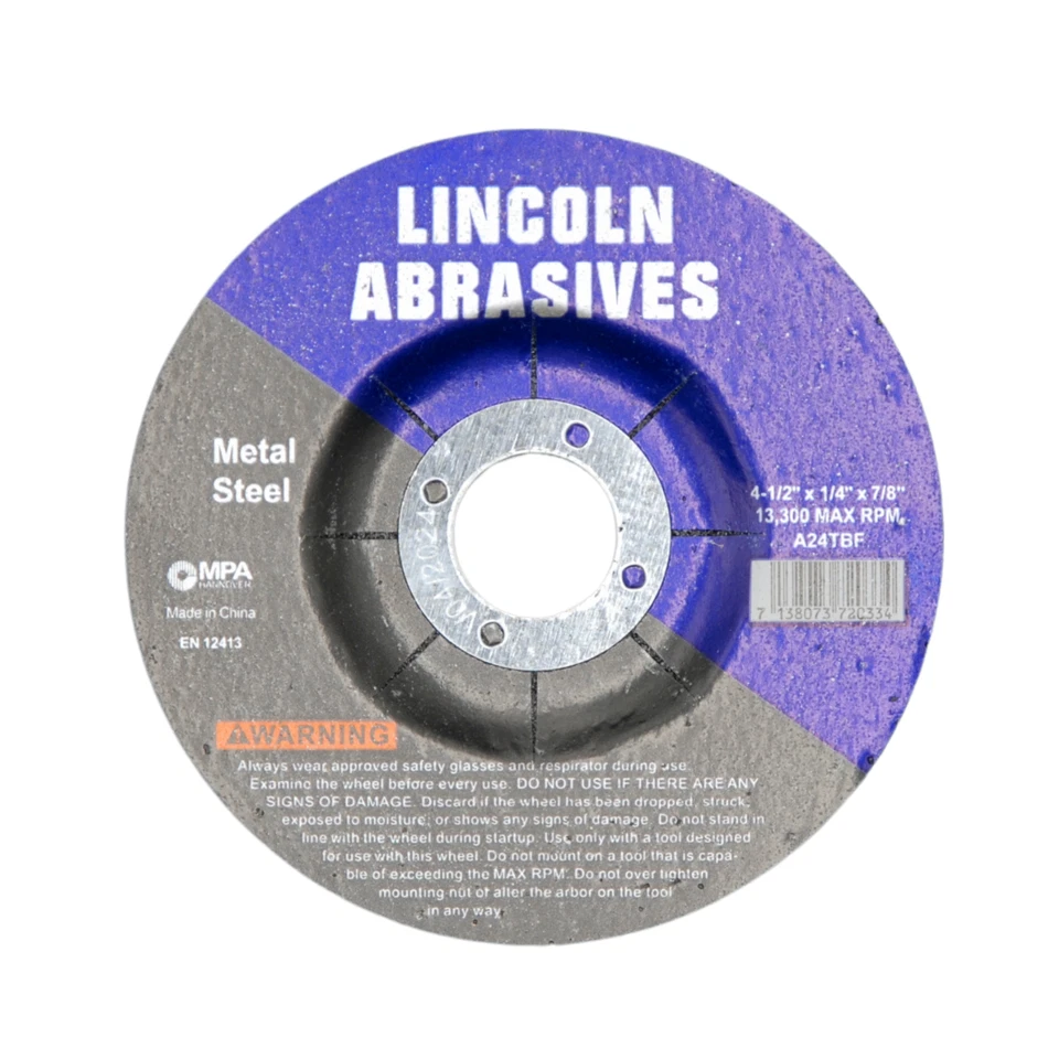 PACK de 25 muelas abrasivas 4-1/2" x 1/4" x 7/8" metal acero 4,5 disco amoladora angular Foto 2 de 4