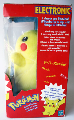 1999 POKEMON ELECTRONIC PIKACHU INTERACTIVE MOVING PLUSH FIGURE