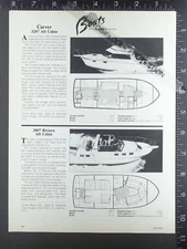1985 1-page FEATURE on Carver 32 3207 Aft Cabin & 28 2807 Riviera yacht boats