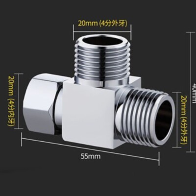 G1/2'' Diverter Valve 3 Way, T Adapter Connector for Angle Valve Hose Bath (55mm)
