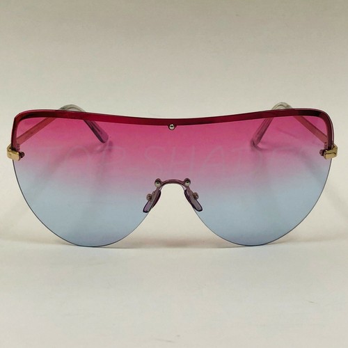 Oversize XL Huge Big Rimless Shield Black Brown Pink Blue Metal Frame Sunglasses - Afbeelding 26 van 35