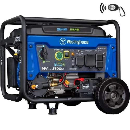 Westinghouse 4,650-W Portable RV Ready Dual Fuel Gas Generator with Remote Start