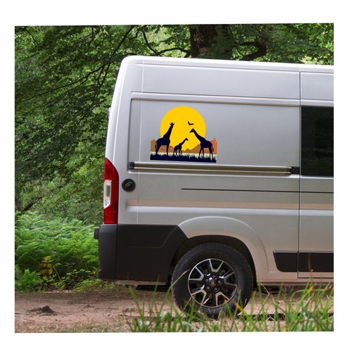 Afrika Silhouette Aufkleber farbig 60 - 120 cm für Wohnmobil verschiedene Größen - Bild 4 von 17