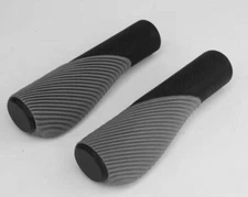 DOUBLE DENSITY Ergonomic MTB TRACK TOURING Bike Bicycle Grips, 7/8", Black/Grey