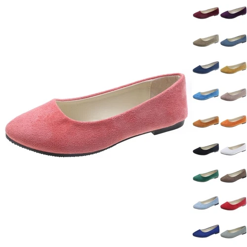 Ladies Dress Flats Slip On Pumps Dance Women Low Heel Cozy Shoes Casual Fashion - Bild 2 von 53