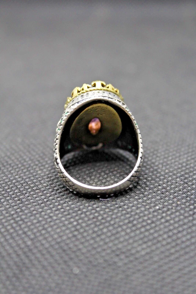 Raro anillo de plata de ley 925 para hombre con piedra de circón púrpura anillo para hombre Foto 4 de 4