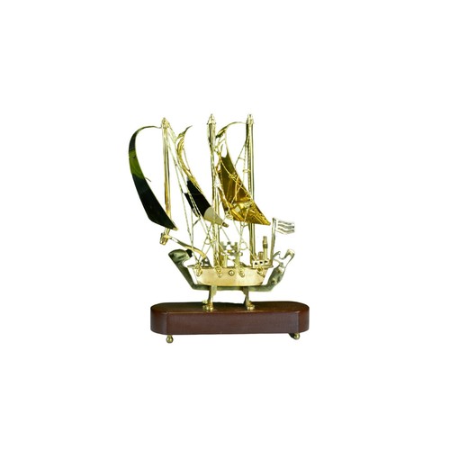 Sowpeace Premium Brass Ship Decor – 18 cm Tabletop Showpiece , Gold - Picture 7 of 7