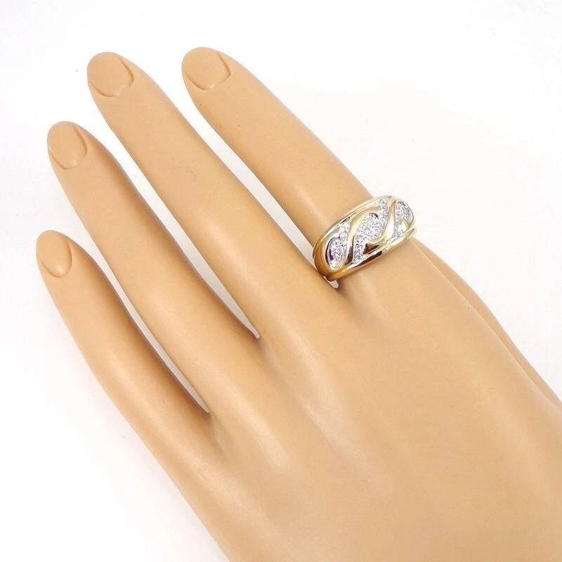 Anillo de oro amarillo sólido de 14 quilates con banda de diamantes de 0,20 quilates talla 7 Foto 3 de 4