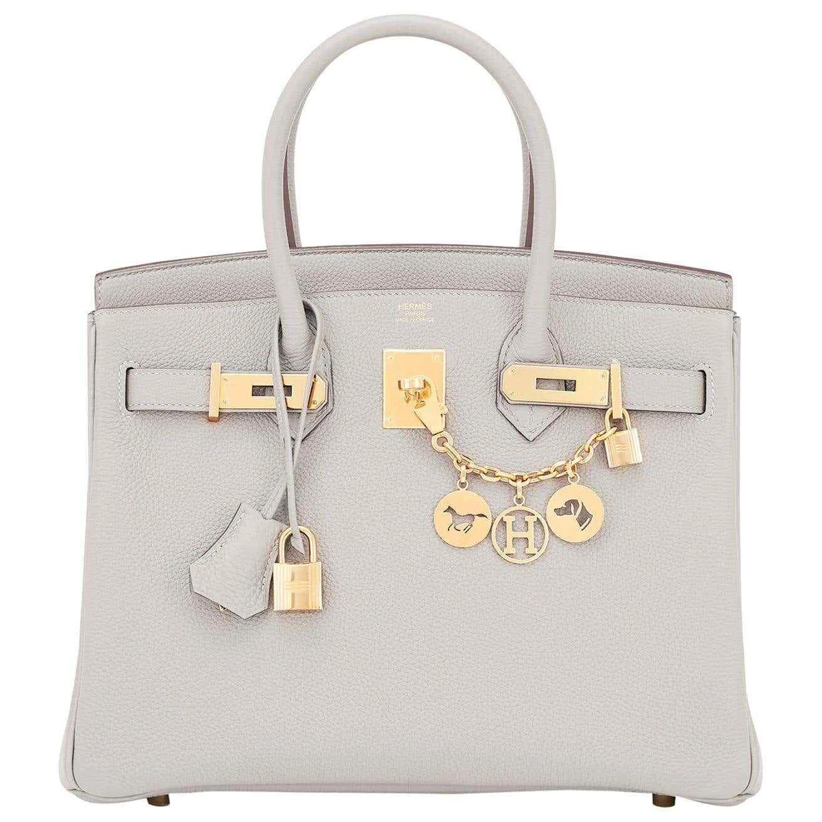 Hermes Birkin 25 Togo Etain handbag rose gold hardware Y stamp in 2023