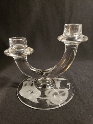 Fostoria MORNING GLORY  2-lite Candle Stick