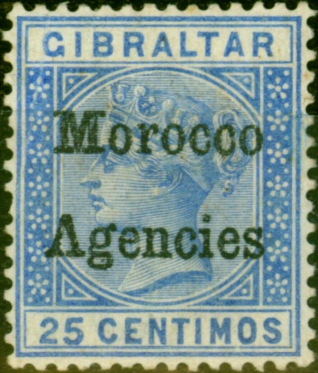 Morocco 5 ☆ very popular Agencies 1898 25c Ultramarine SG4a Be super welcome for A V Good Inverted