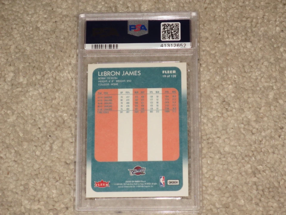 LeBron James 2008 Fleer Retro 88-89 1988 Fleer Design #19 PSA 10 GEM MINT - Image 2 of 2