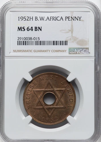 British West Africa - 1952-H - Penny - NGC MS 64BN - Great Color