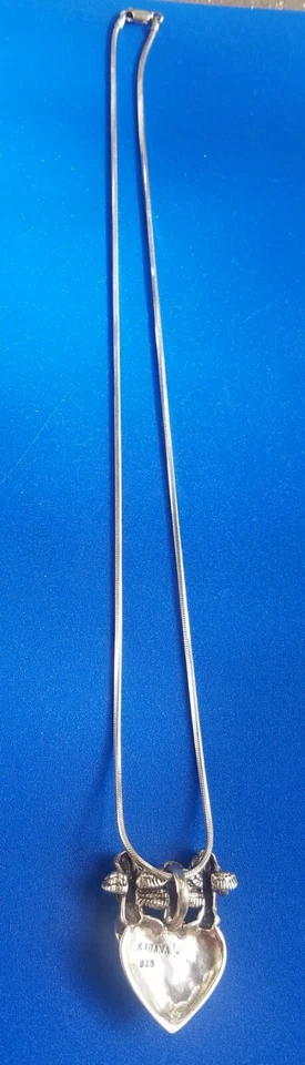 Vintage Sterling Silver KABANA 3 Angels Cherubs Pendant 21" Necklace No evils.  - Image 4 of 4