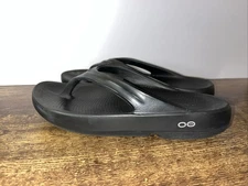 OOFOS OOlala Thong Sandals Flip Flops Recovery  Comfort Black Womens 9