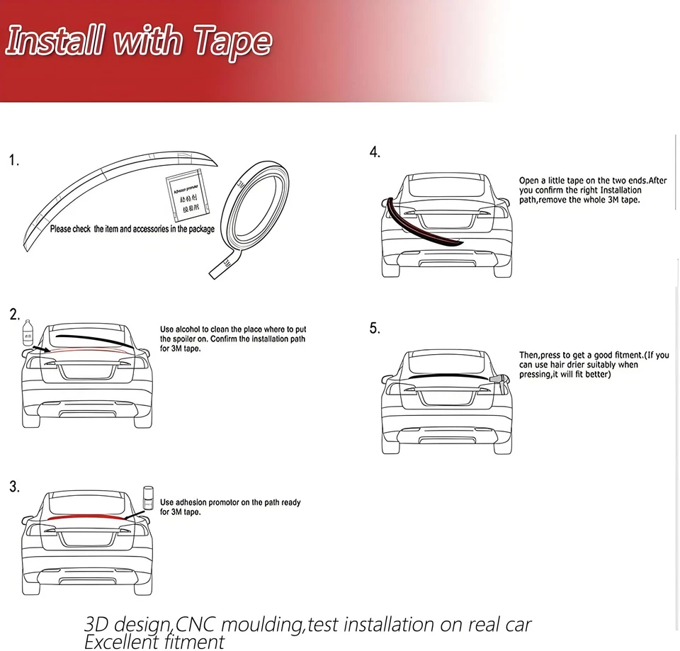 Carbon Look Dachkantenspoiler Sport Style für VW Golf 6 / MK6 09-13 Heckspoiler - Bild 4 von 4