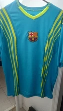 Men's Vintage Soccer FC Teal Barcelona Large Warm Up  Jersey 
