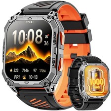 Military Smart Watch for Men (Call Receive/Dial) Rugged Tactical Fitness Tracker