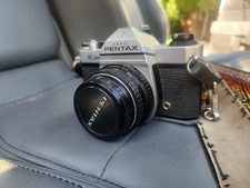 Pentax K1000 Manual Focus SLR Film Camera with 50mm Lens, Case, and Strap