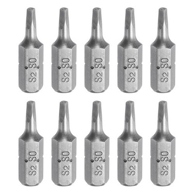 10 Stück 1/4'' Vierkantkopf-Bits für S2 Schraubendreher, 1'' Länge
