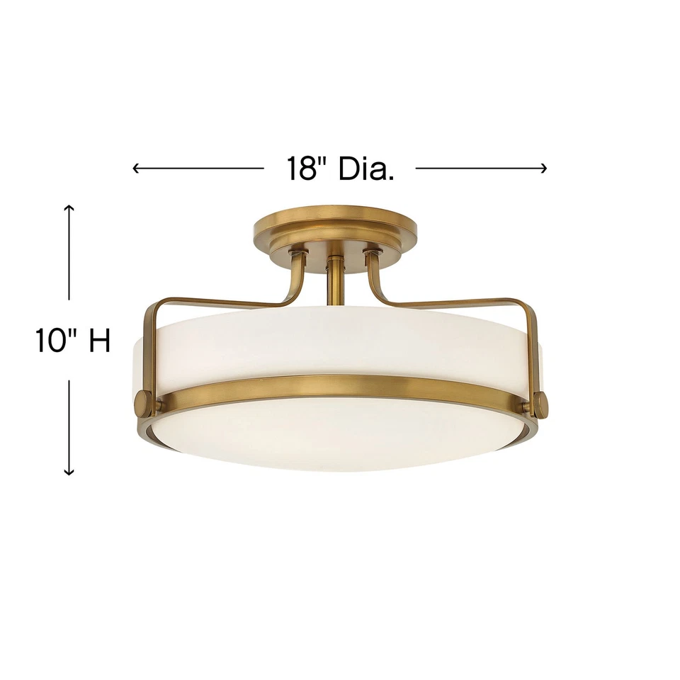 Hinkley Lighting 3643 Harper 3 Light 18"W Semi-Flush Bowl Ceiling - Bronze - Image 4 of 4