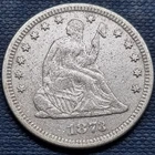 1873 No Arrows Seated Liberty Quarter 25c XF - AU High Grade Details #100789
