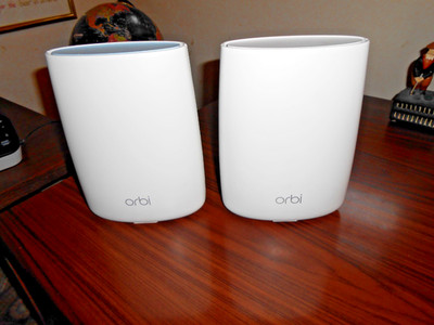 Netgear Orbi RBR50v2 Home Mesh Router and RBS50v2 Satellite Bundle Set, w/ Cords