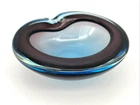 Vintage MCM Murano Glass Sommerso Blue Purple Geode 6 1/2" Bowl
