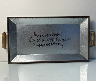 Better Homes & Gardens Galvanized Metal Tray Home Sweet Home Farmhouse