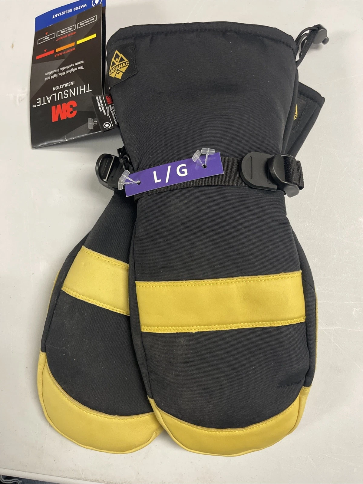 3M Saranac Gauntlet Deerskin Mitten Thinsulate Large New
