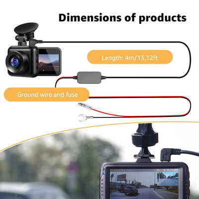 3-In-1 Hard Wire Kit USB-C Micro/Mini USB Hardwire Kit for Dash Cams 12V-24V To