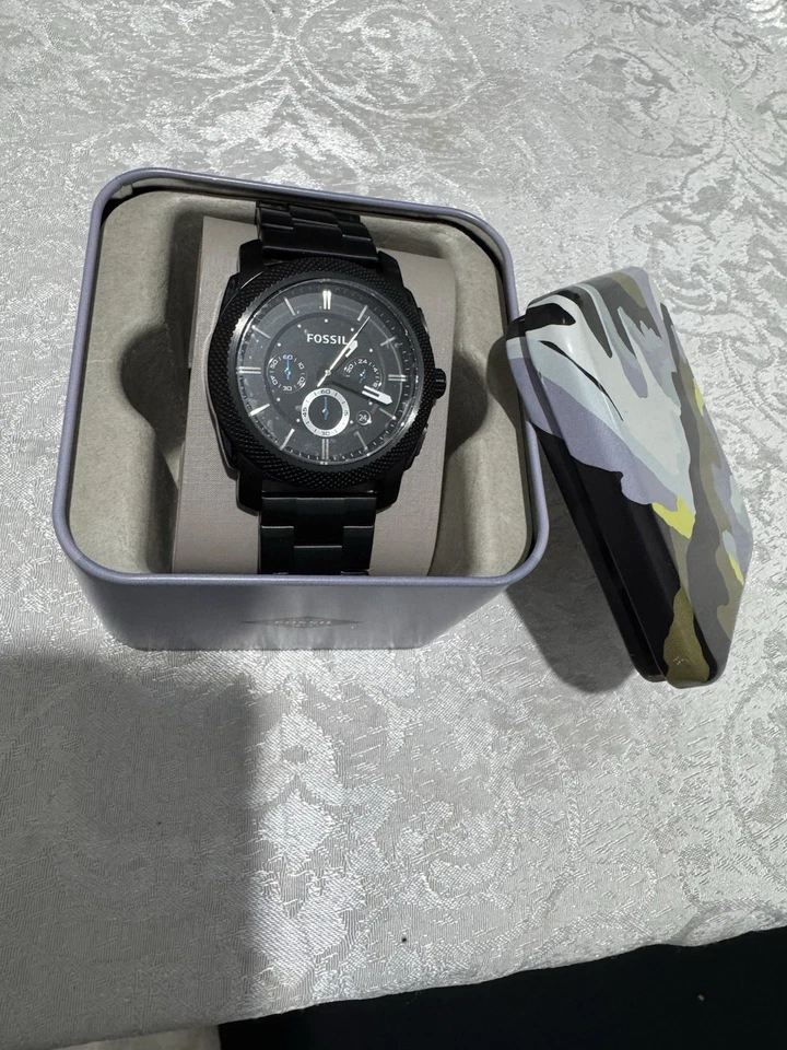 Fossil FS4552 Men’s Black Stainless Steel Chronograph Watch 45mm, Quartz, 5 ATM - image 2 of 2