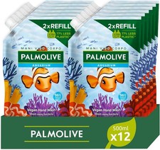 Palmolive Hand Soap Eco Refill Aquarium 12x500ml | Vegan 96% Natural Origin 5.33 per litre
