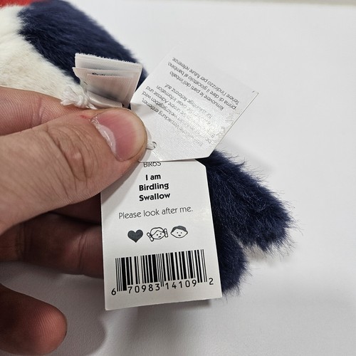 Jellycat London BIRDLING SWALLOW Soft Plush Toy Stuffed Animal Bird NWT - Picture 8 of 8