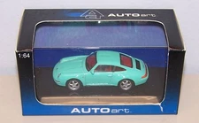 AUTO art Porsche 993 Coupe Diecast Collectible Mint Grn 1/64 Scl w/Display Cs