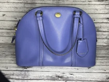 Vintage Coach Peyton Leather Cora Domed Satchel F25671 SV/CERULEAN BLUE