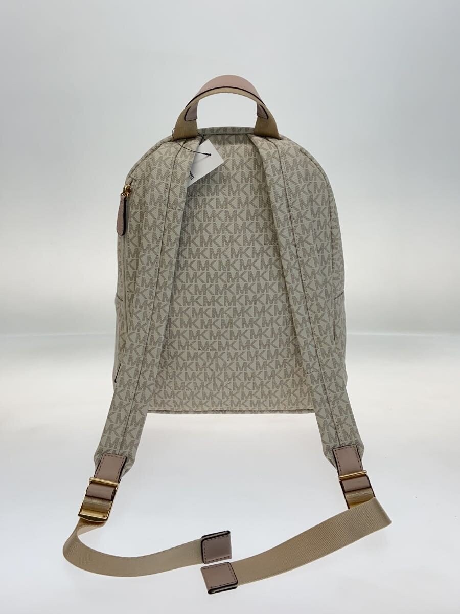 MICHAEL KORS Slater Medium Logo Stripe Backpack, Beige, All-Over Print, 30F1G04B thumbnail 3