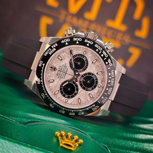 MINT ROLEX DAYTONA 40MM 116519LN 18K WHITE GOLD METEORITE DIAL RARE WARRANTY B&P