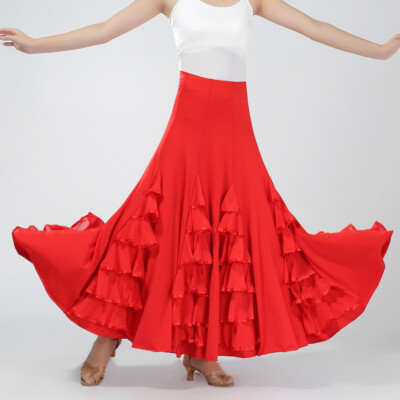 Flamenco Ballsaal Tanz Walzer großer Swing moderner langer Rock Kleid