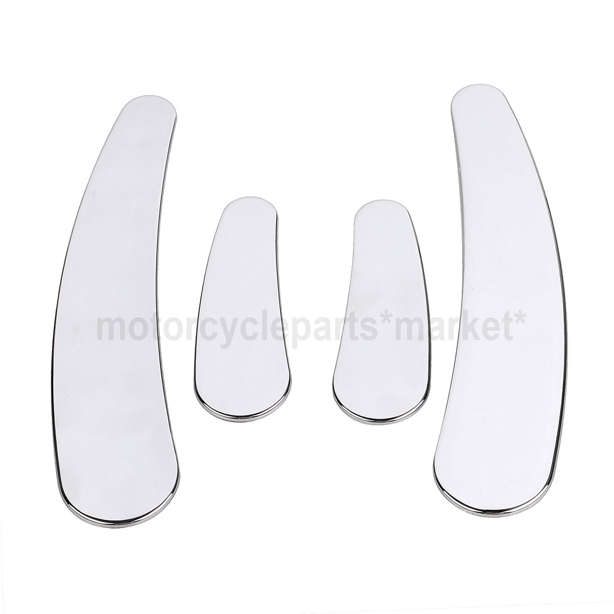 Cooideamoto Curved Swingarm Frame Inserts For Harley Softail Fat Boy 2008-2017 - Chrome, 4-Piece Set