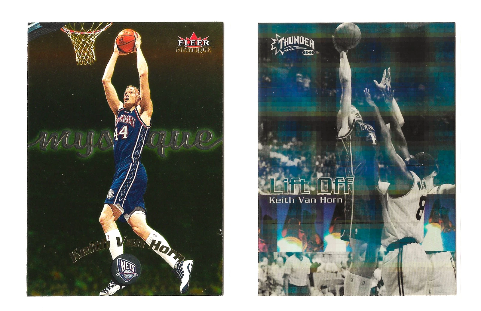 1998-99 Skybox Thunder Lift Off #9 LO Keith Van Horn + Fleer Mystique Gold