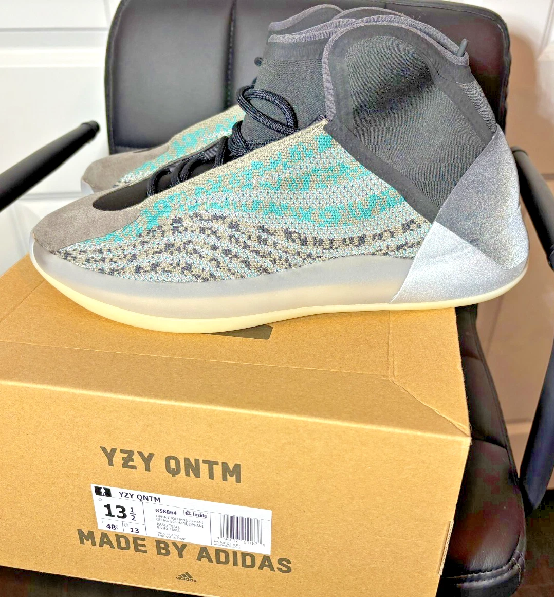 Taglia 13 5 Adidas Yeezy Quantum Blu Teal