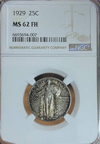 1929 NGC MS62 FH! Standing Liberty Silver Quarter - Picture 5 of 6