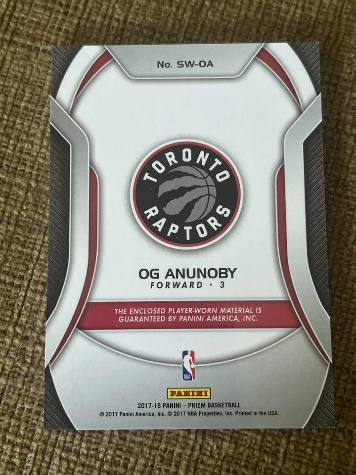2017-18 Panini Prizm OG Anunoby RC Jersey #SW-OA Toronto Raptors - Image 2 of 2