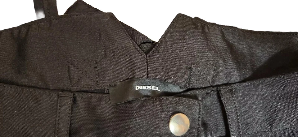 Diesel Mujeres Carga Split Tiro Alto Midi Multi Cremallera Bolsillo Negro Talla 28 # 93243 Foto 4 de 4